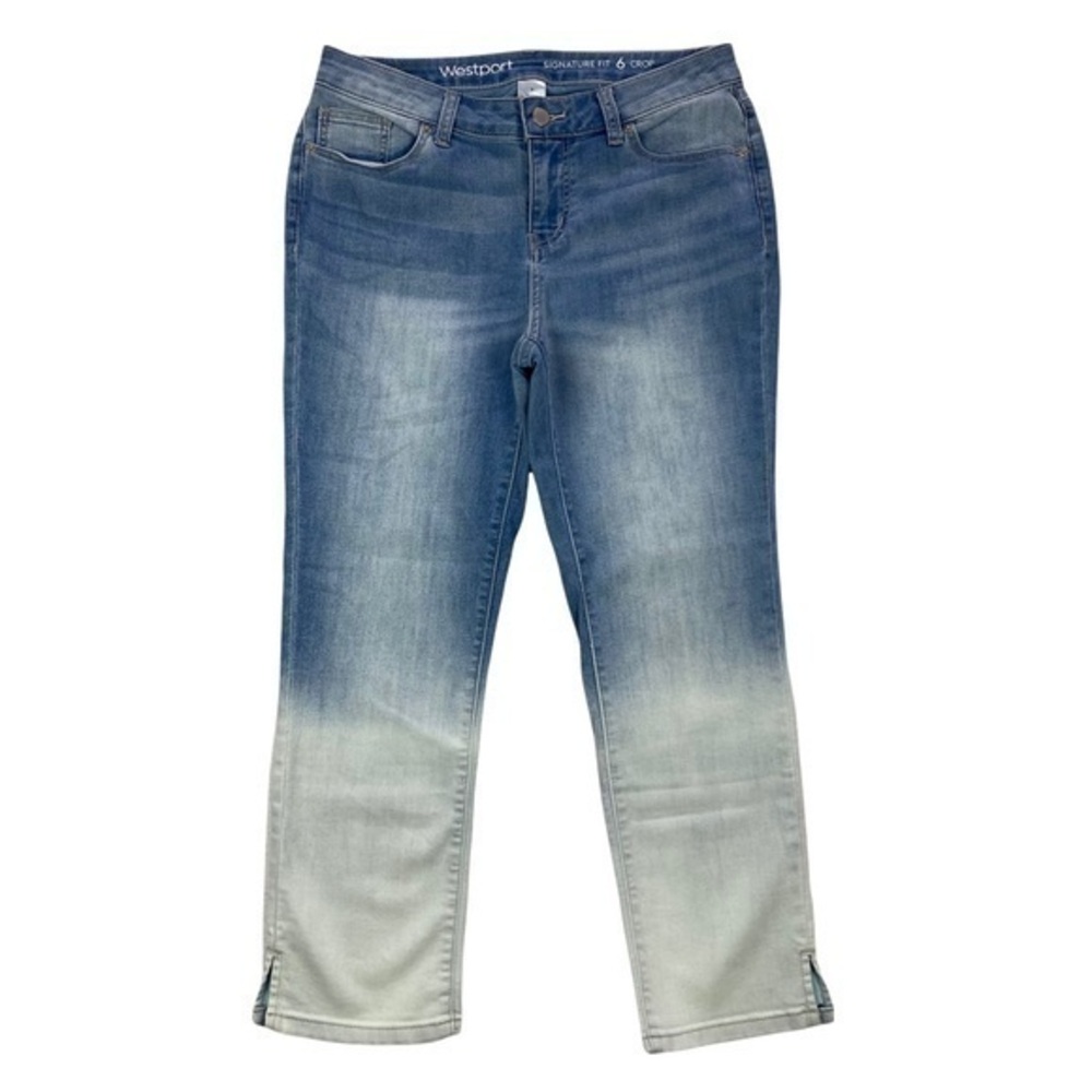 Westport Signature Fit Womens Jeans Size 6 Stretch‎ Ombré Light Wash Denim Crop